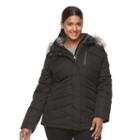 Plus Size Free Country Faux-fur Down Jacket, Women's, Size: 1xl, Black