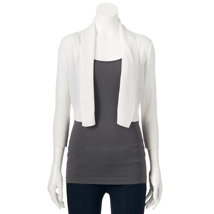 Women's Apt. 9&reg; Textured Shrug, Size: Xl, Ovrfl Oth