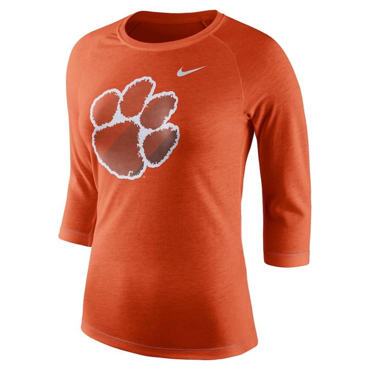 Women's Nike Clemson Tigers Champ Drive Tee, Size: Medium, Orange