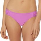 Women's Pink Envelope Shirred Hipster Bikini Bottoms, Size: Large, Med Pink