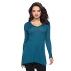 Women's Apt. 9&reg; V-neck Tunic Sweater, Size: Small, Turquoise/blue (turq/aqua)