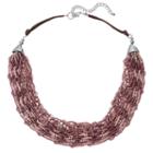 Purple Seed Bead Woven Multi Strand Necklace, Women's