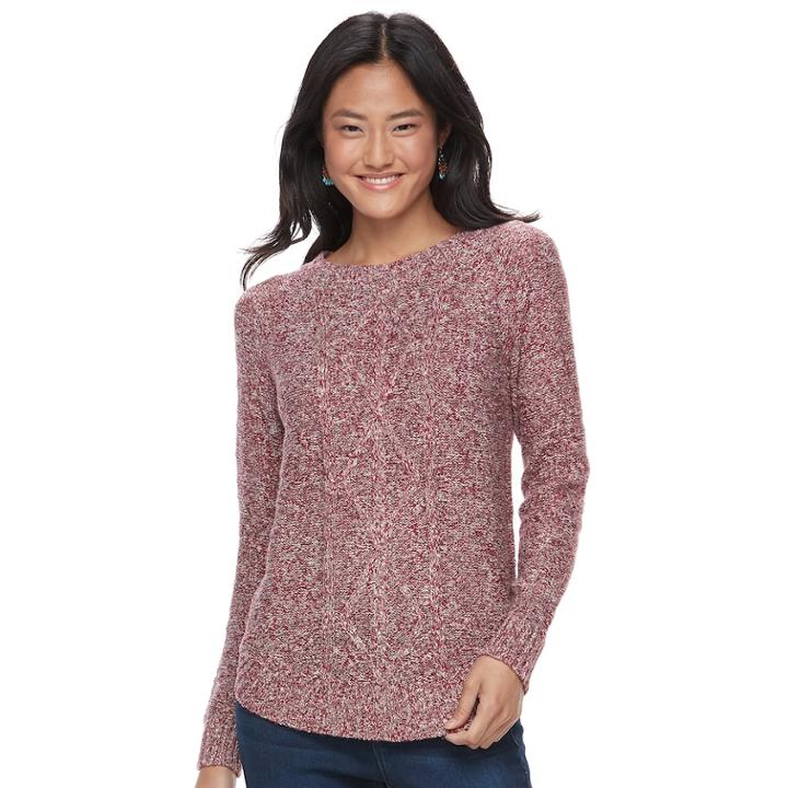 Juniors' So&reg; Shirttail Cable-knit Sweater, Teens, Size: Medium, Dark Brown