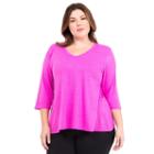 Plus Size Marika Burnout V-neck Tee, Women's, Size: 3xl, Brt Purple