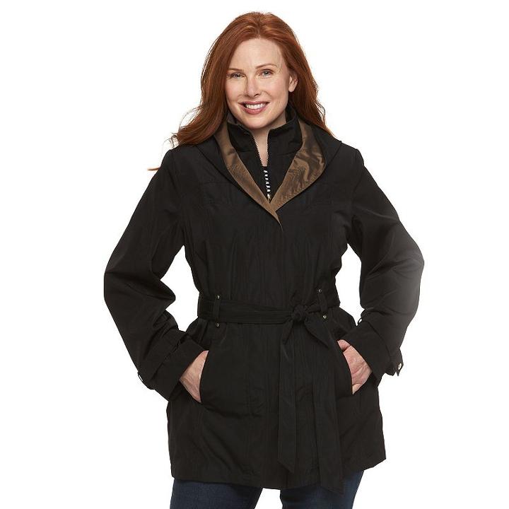 Plus Size Braetan Hooded Rain Jacket, Women's, Size: 2xl, Black