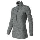 Women's New Balance In Transit Half Zip Top, Size: Large, Silver