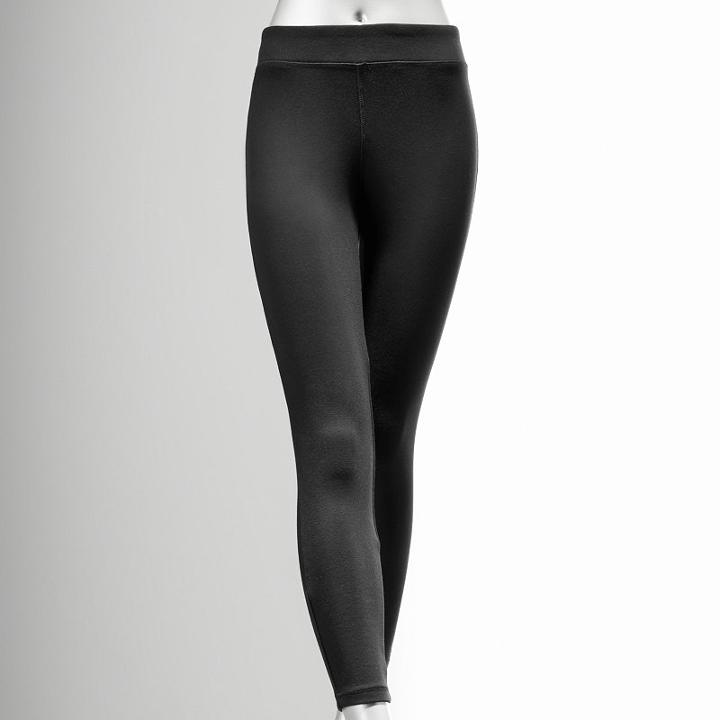 Women's Simply Vera Vera Wang Solid Brushed Leggings, Size: Xl, Black