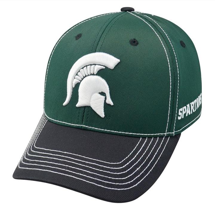 Top Of The World, Adult Michigan State Spartans Tactile One-fit Cap, Dark Green