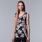 Women's Simply Vera Vera Wang Print Handkerchief Hem Tank, Size: Medium, Natural