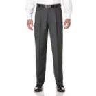 Big & Tall Savane Crosshatch Straight-fit Easy-care Pleated Dress Pants, Men's, Size: 44x28, Black