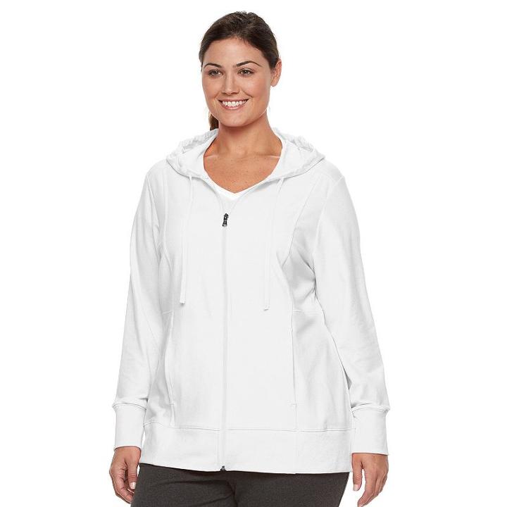 Plus Size Tek Gear&reg; Dry Tek Zip-front Hoodie, Women's, Size: 2xl, White