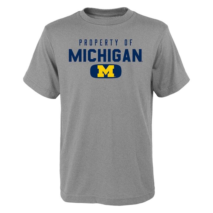 Boys 4-18 Michigan Wolverines Property Of Tee, Size: 16-18, Grey