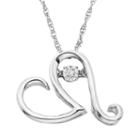 Diamond Accent Sterling Silver Heart Pendant Necklace, Women's, Size: 18, White