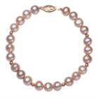 14k Rose Gold Freshwater Cultured Pink Pearl & Bead Bracelet, Women's, Size: 7.5