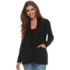 Petite Sonoma Goods For Life&trade; Supersoft Airy Shawl Collar Cardigan, Women's, Size: Xs Petite, Black