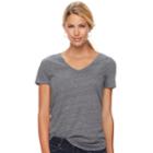 Women's Sonoma Goods For Life&trade; Essential V-neck Tee, Size: Medium, Dark Grey