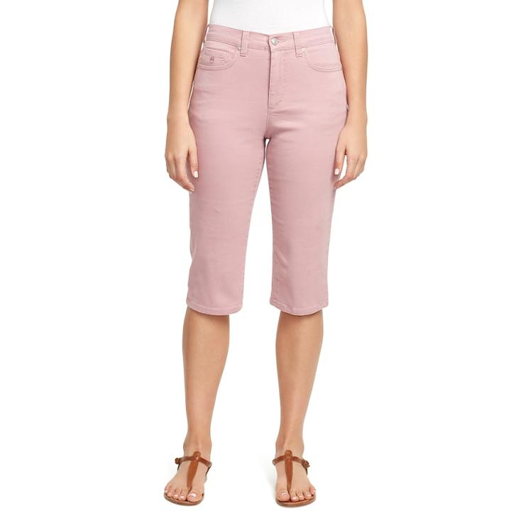 Women's Gloria Vanderbilt Amanda Denim Skimmer Capris, Size: 16, Dark Pink