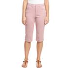 Women's Gloria Vanderbilt Amanda Denim Skimmer Capris, Size: 16, Dark Pink