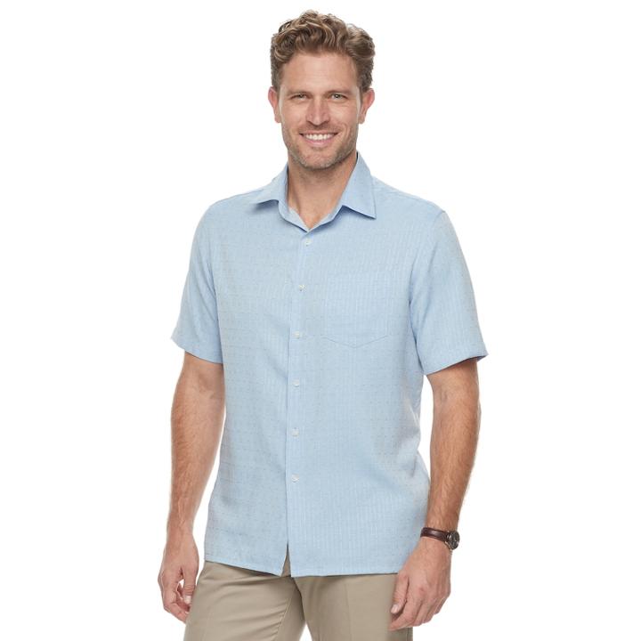 Men's Croft & Barrow Microfiber Button-down Shirt, Size: Large, Blue (navy)