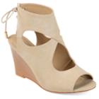 Journee Collection Women's Camia Wedge Sandals, Size: 9.5, Natural