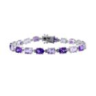 Sterling Silver Amethyst And Rose De France Bracelet, Women's, Size: 7.25, Purple