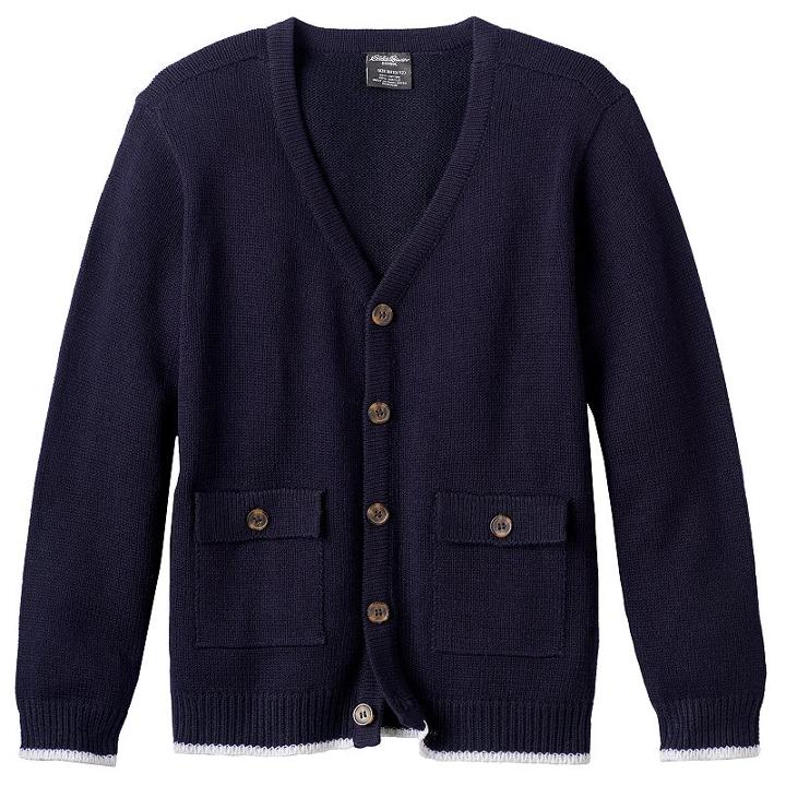 Boys 8-20 Eddie Bauer Solid Cardigan Sweater, Boy's, Size: 14-16, Blue