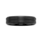 Men's Black Ceramic Double Row Wedding Band, Size: 9