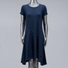 Women's Simply Vera Vera Wang Floral High-low Hem Dress, Size: Large, Dark Blue