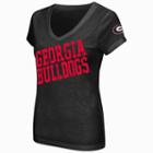 Juniors' Campus Heritage Georgia Bulldogs Shoutout V-neck Tee, Women's, Size: Medium, Dark Red
