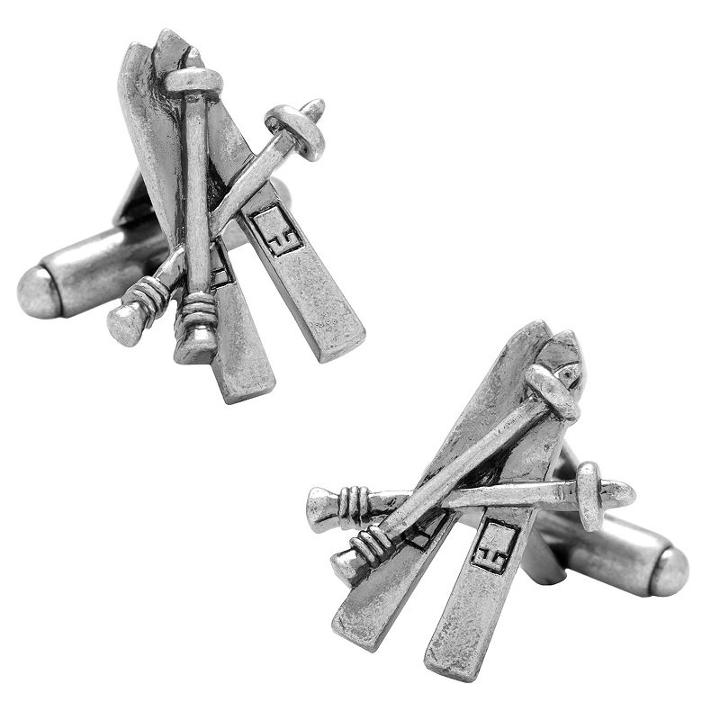 Ski Cuff Links, Men's, Silver