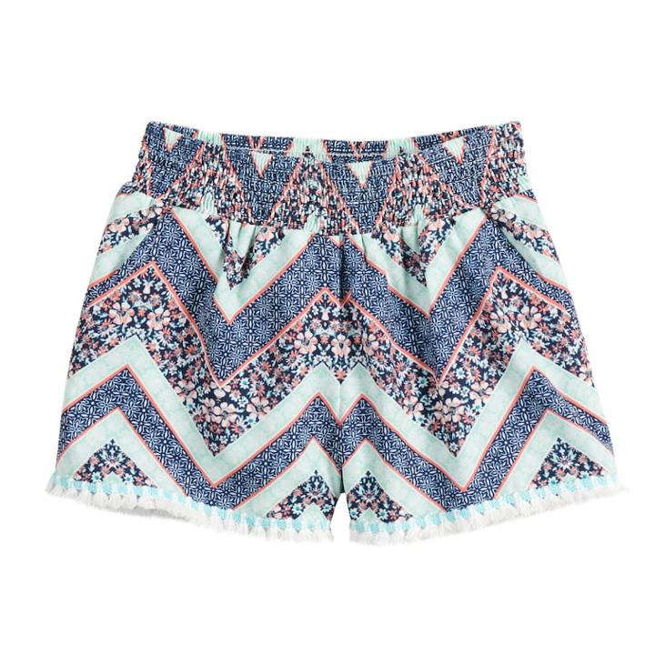 Girls 7-16 Joey B Tassel Trim Soft Shorts, Size: Small, Blue