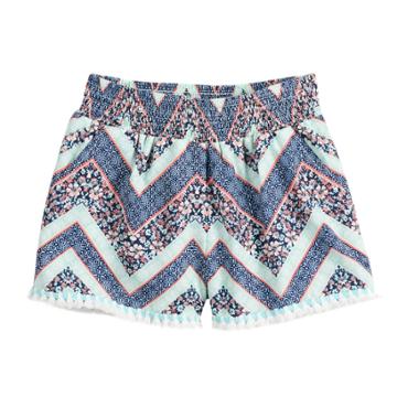 Girls 7-16 Joey B Tassel Trim Soft Shorts, Size: Small, Blue