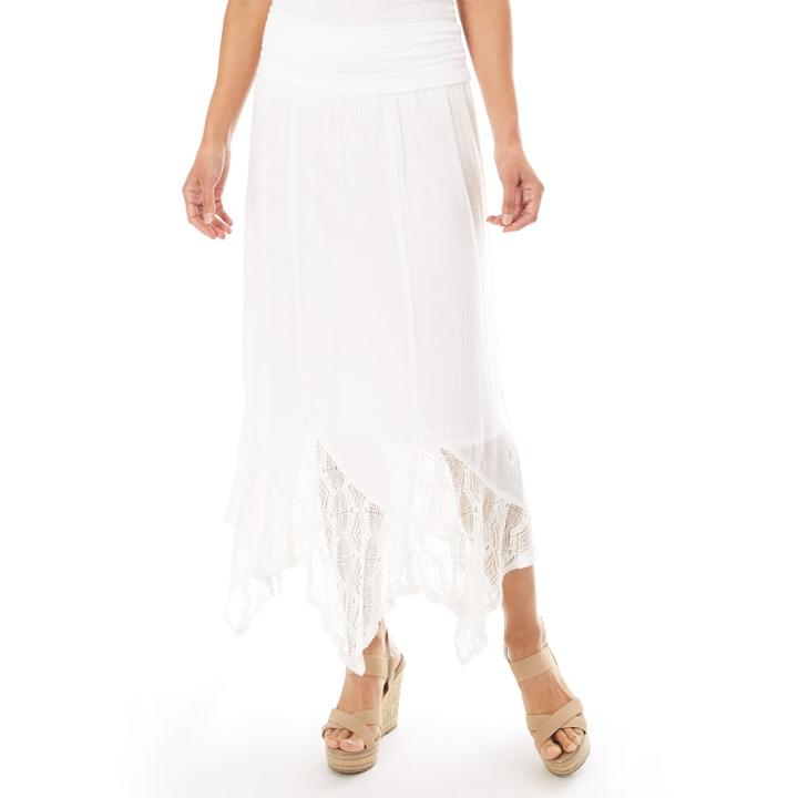 Women's Apt. 9&reg; Tulip Hem Maxi Skirt, Size: Medium, White