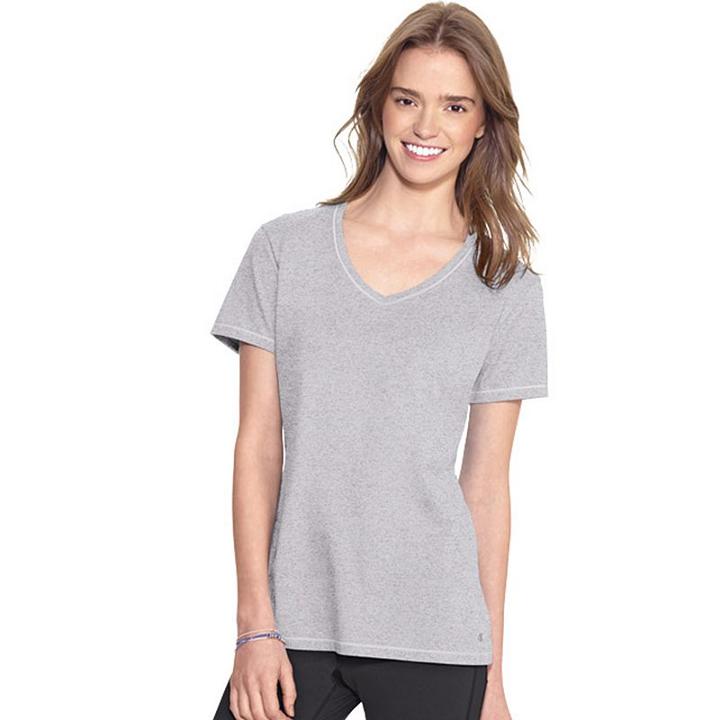 Women's Champion V-neck Tee, Size: Xs, Dark Grey