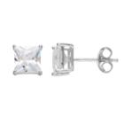 Primrose Sterling Silver Cubic Zirconia Square Stud Earrings, Women's