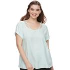 Juniors' Plus Size So&reg; Cold-clavicle Tee, Teens, Size: 2xl, Turquoise/blue (turq/aqua)