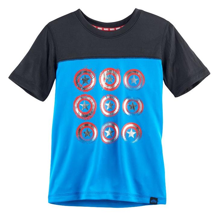 Boys 4-7x Marvel Hero Elite Series Captain America Collection For Kohl's Shields Top, Size: 5, Med Blue