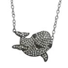 Animal Planet Sterling Silver Crystal Porpoise Necklace, Women's, Size: 17, Grey