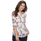 Juniors' Candie's&reg; Piped Roll-tab Blouse, Teens, Size: Medium, Red