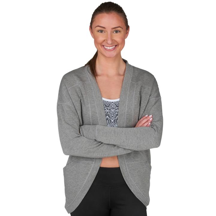 Women's Jockey Sport Zero Gravity Long Sleeve Cardigan, Size: Xl, Grey Other
