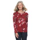 Women's Croft & Barrow&reg; Classic Crewneck Tee, Size: Large, Med Red