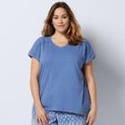 Plus Size Sonoma Goods For Life&trade; Pajamas: Paisley Dreams Crochet Trim V-neck Tee, Women's, Size: 3xl, Blue