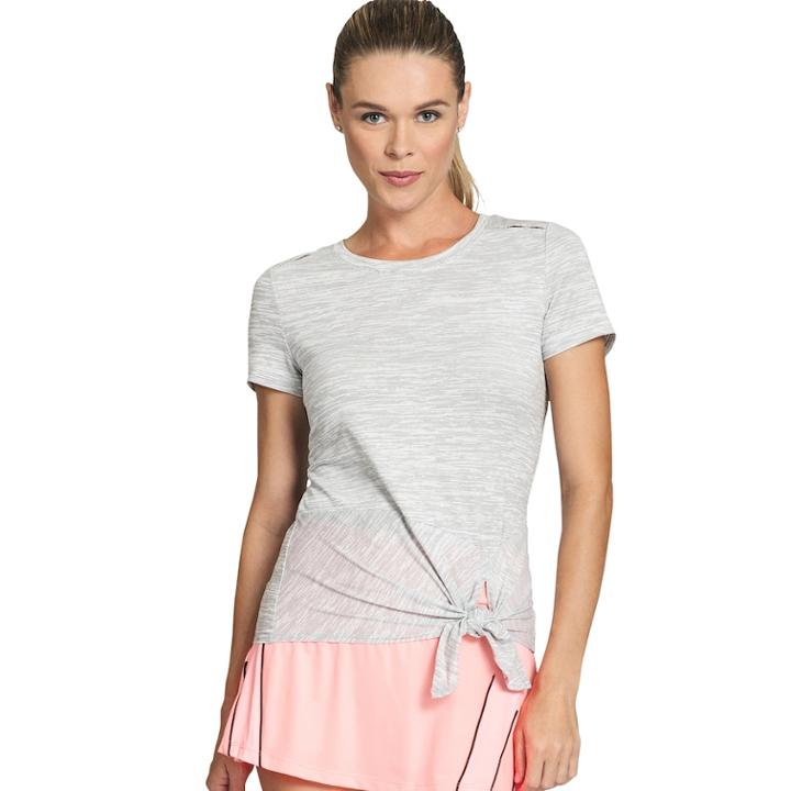 Women's Tail Sibley Short Sleeve Tennis Top, Size: Medium, Light Grey