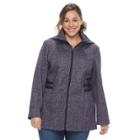 Plus Size D.e.t.a.i.l.s Hooded Side Tab Jacket, Women's, Size: 3xl, Purple