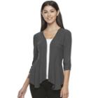 Juniors' Candie's&reg; Draped Peplum Cardigan, Girl's, Size: Xl, Dark Grey
