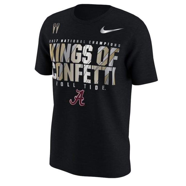 Men's Nike Alabama Crimson Tide 2017 National Champions Confetti Tee, Size: Xl, Black