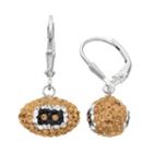 New Orleans Saints Crystal Sterling Silver Football Drop Earrings, Women's, Multicolor