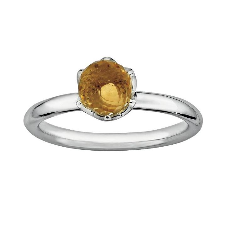 Stacks And Stones Sterling Silver Citrine Briolette Stack Ring, Women's, Size: 7, Orange