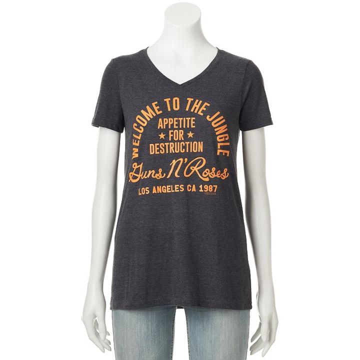 Juniors' Guns N' Roses Welcome To The Jungle Graphic Tee, Teens, Size: Xl, Grey Other