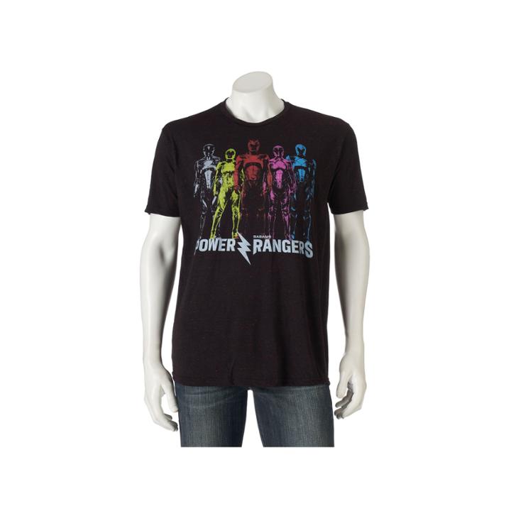 Men's Power Rangers Tee, Size: Large, Black